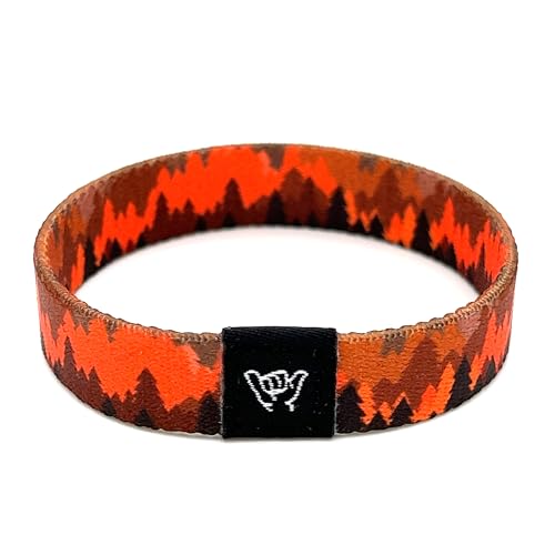 Hang Loose Bands - Southwestern Bracelet for Men, Women & Teens - Comfy Tribal Print and Boho - Western Style Reversible Wristband - Autumn Pines | Small: 6.5" (most common fitting size)