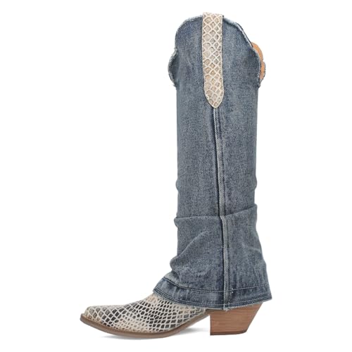 Dingo Women's Shabby Lizard Print Snip Toe Pull on Fashion Boot3