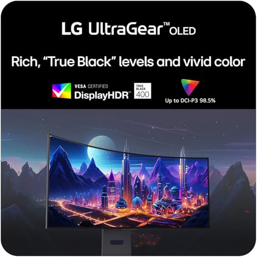 LG 39" Ultragear OLED Curved Gaming Monitor - WQHD 240Hz, 0.03ms, NVIDIA G-Sync Compatible, 800R Curvature, USB Type-C, DisplayHDR True Black 400 - Image 3