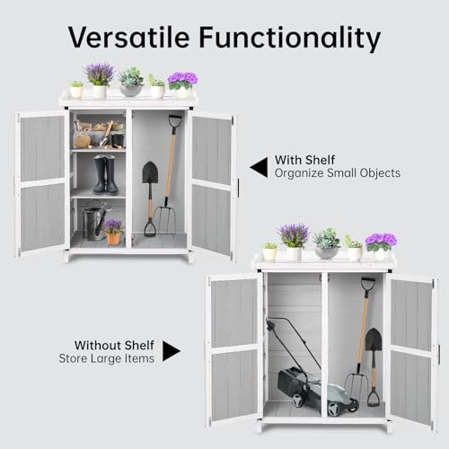 Garveelife HTP3FJZMXVFVRTF602AQIWDNEUV4M Potting Bench Outdoor Cabinet With Metal Tabletop thumb #5