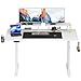 ONBRILL Standing Desk with 2 Adjustable Monitor Shelves, 63 x 24 Inch Electric Stand Up Desk with Memory Controller and Adjustable Height from 28-46 inches for Computer Workstations, All White