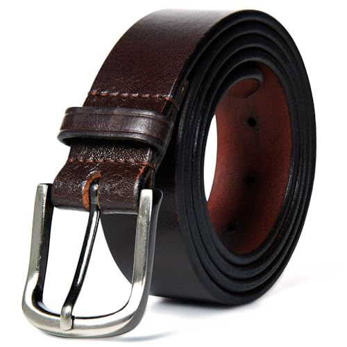 Bisonzo Mens Premium Full Grain Thick Leather Belt for Everyday Use2