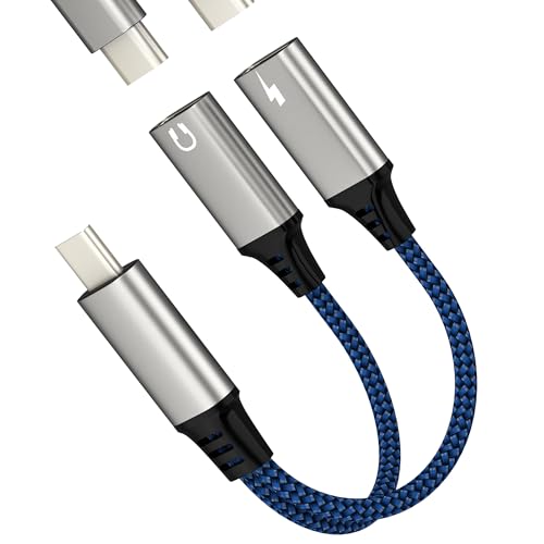 USB C - wbhtHXvb^[ iPhone 17 16 15 Pro Max (2in1) [d Type C P[uWbN I[fBIA_v^[ _u}`J[ Apple Phone Galaxy hO s DAC wbh