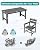 SERWALL Outdoor Dining Table Set, 67‘’ HDPE Patio Dining Set for 6, Outdoor Table and Chairs Set with 1.6-inch Umbrella Hole for Deck, Grey