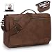 RAINSMORE Leather Messenger Bag for Men 15.6 Inch Waterproof Laptop Bag Vintage Computer Briefcase Large Shoulder Satchel Bags for Work Business Office College
