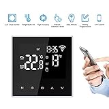 termostato digital apple  FESTNIGHT WiFi Smart Thermostat Controlador digital de temperatura APP Control de circulación semanal Programable Calefacción eléctrica con pantalla LCD grande para el hogar Escuela Oficina Hotel 16A