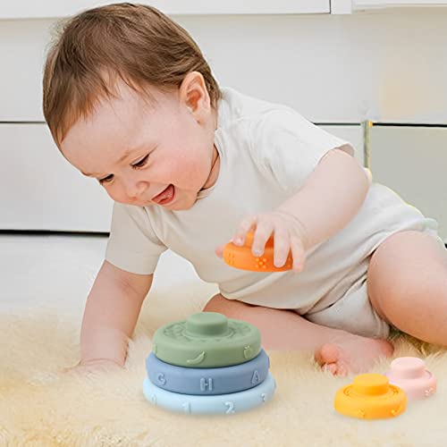 Majobee Baby Sensory Stacking Toys Rings, Montessori Infant Blocks Toys For Educational Developmental Toddler 1-3 Learning Activities, Baby Girls Boys Gifts For 6 9 12 18 Month One Year Old Newborn #TOP1
