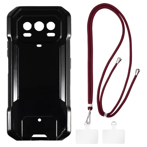 Shantime �P�[�X�ƃN���X�{�f�B�X�g���b�v�Z�b�g Ulefone Armor 27T Pro �Ƃ̌݊������� �g�уJ�o�[�Ƌ����o�b�N���t�������\�l�b�N�X�g���b�v�����2���̃p�b�`�t��(�u���b�N + ���b�h)