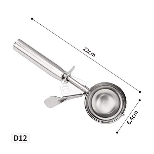 Colher de sorvete de aço inoxidável com gatilho para carne e melão colher de batata prática (grande)
