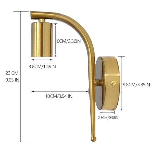 Aplique pared interior sofisticado estilo retro vintage con acabado metálico dorado duradero 2