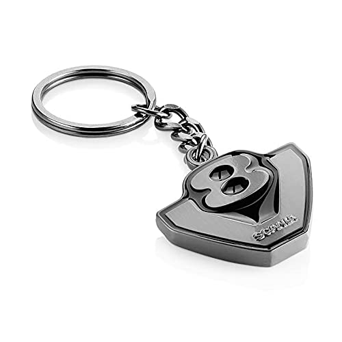 Official Keyring Keychain V8 Logo Design Boxed Gift Silver, Black