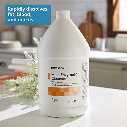 mckesson multi-enzymatic cleanser for surgical instruments amp general healthcare equipment 1 gallon pack of 1 spring fresh