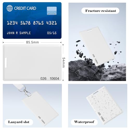 Image of 100 Pack 26 Bit Proximity Clamshell Weigand Prox Swipe Cards Key Card Compatable with ISOProx 1386 1326 H10301 Format Readers and Systems, Works with Most Access Control Systems