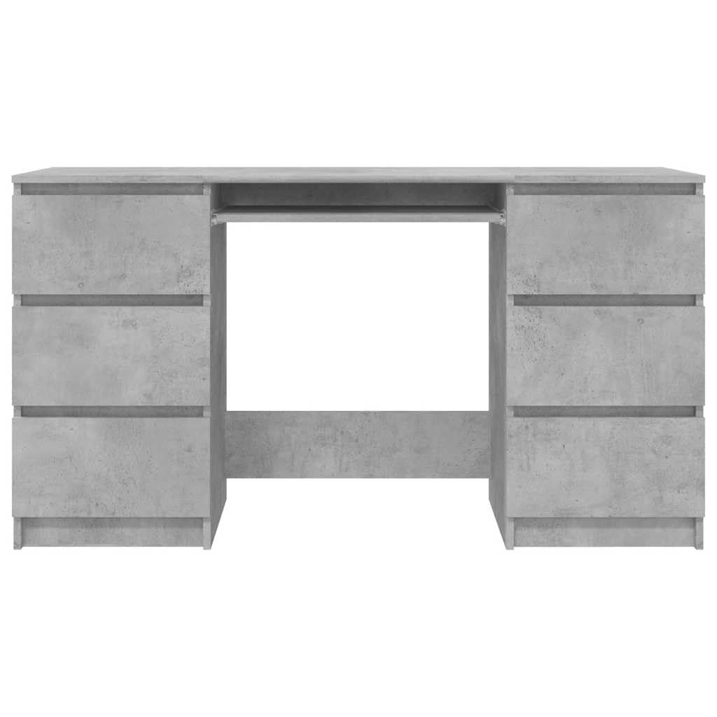 vidaXL Escritorio de Ordenador Estudio Lugar de Trabajo Despacho Extensible Mueble de Oficina Duradera y Robusta de Madera Contrachapada Gris Hormigón