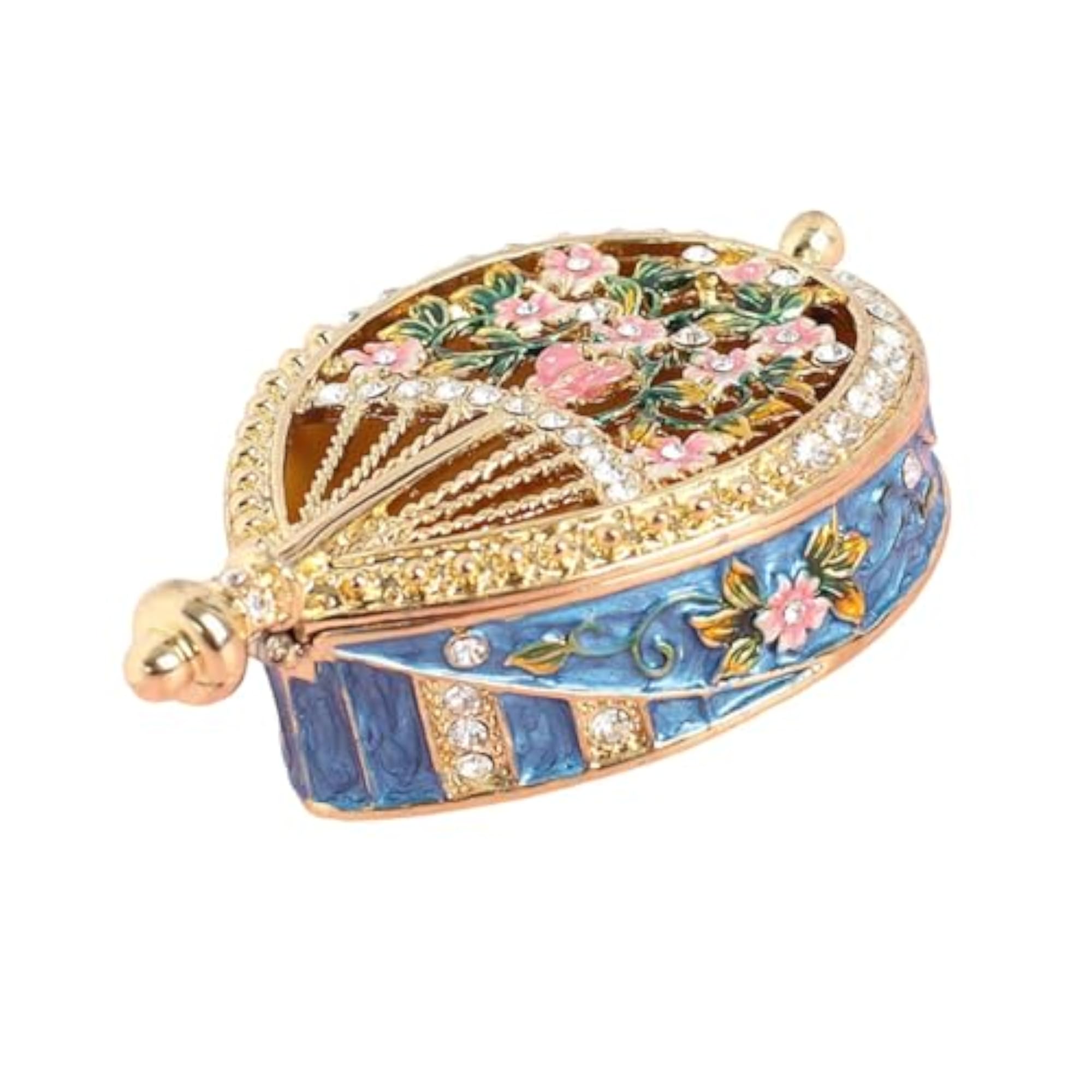 Enamel Jewelry Box Trinket Case Small