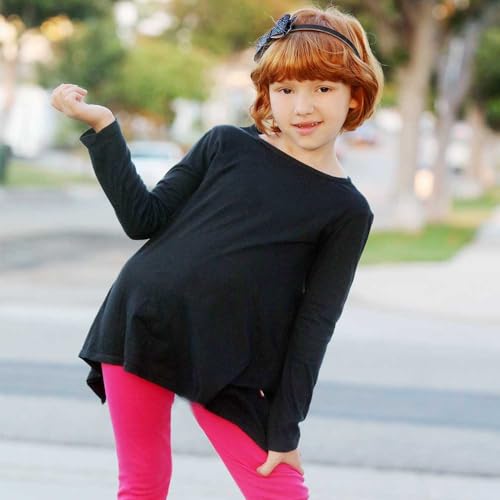 City Threads Sharkbite Girls Long Sleeve Tshirt Dress - Modern Stylish Tunic Top, 100% Natural Cotton Made in USA2