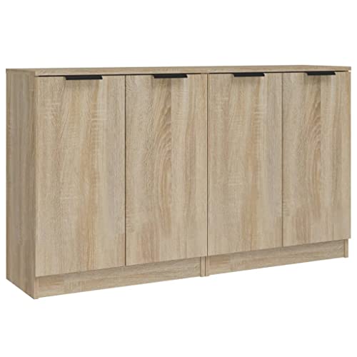 vidaXL 2× Buffets Armoires Latérales de Salle de Séjour Armoires de Rangemant Meubles de Rangement Chêne Sonoma 60x30x70 cm Bois d'Ingénierie
