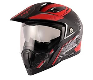 Vega Mount D/V MXDIRT Dull Black Red Helmet-L