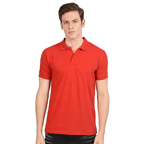 Image of AWG ALL WEATHER GEAR Men's Cotton Regular Fit Solid Polo Neck T-Shirt Navy Blue Melange