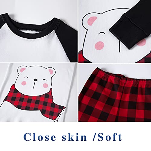 Image of Babyroom Girls Matching Doll&Toddler 4 Piece Cotton Pajamas Toddler Christmas Sleepwear