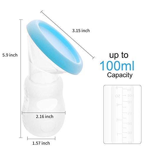 Extractor manual de leche de silicona 2 unidades azul miniatura 2