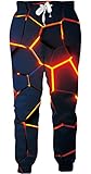 ALISISTER Herren Hose Bunt 3D Bunte Geometrie Grafik Jogginghose Jungen Damen Freizeithose Casual Hipster Running Sportswear Sweatpants mit Kordelzug L