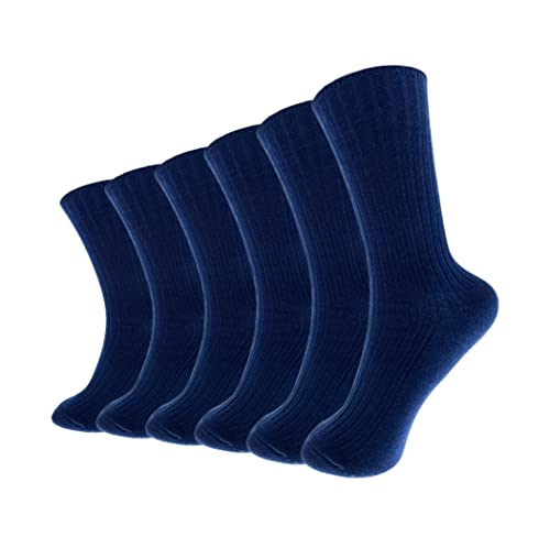 Hycome 6 Pairs Comfortable Casual Cotton Socks for Women, Girls and Students (fit women girls shoe size 5-10)