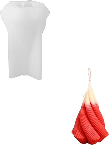 Miniatura 1 de Boowan Nicole Moldes de silicona de vela espiral del árbol de Navidad para la fabricación de velas suministros para la decoración del hogar (LZ0611)