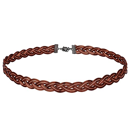 CoTeeZa Renaissance Celtic Fairy Circlet - Renfaire Braided Medieval Headpiece Fantasy Elven Brown Headband Vintage Viking Crown for Women Men Cosplay Costume Hair Accessory