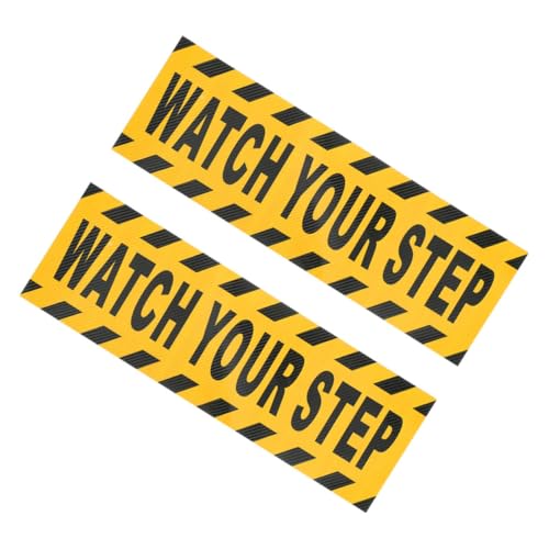 Toddmomy 2 piezas Pegatinas Antideslizantes para Escaleras y Suelos Interiores Cinta Adhesiva Amarilla de Alta Visibilidad Prevención de Caídas con Instalación Fácil y Resistente para