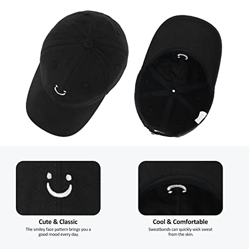 Womens Baseball Caps Smiley Face Hat Cute Embroidered Trucker Hat For Women Men Adjustable Cotton Golf Dad Hat #TOP2