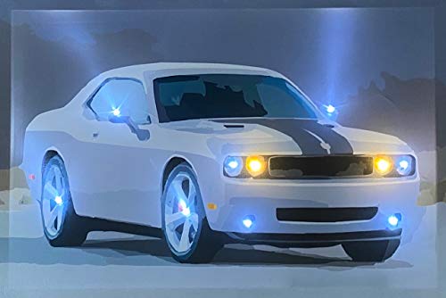 Samarkand - Lights Cuadro LED con iluminación LED - Lienzo de 65 x 45 cm - Imagen luminosa para coche / Classic CAR / Old TIMER / US CAR Cover