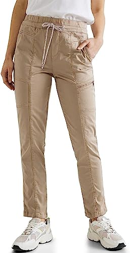 STREET ONE Damen A376303 Cargohose, Smooth Sand, 44W / 30L EU