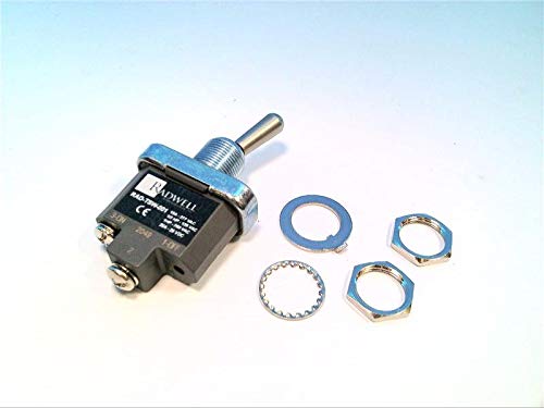 RADWELL RAD-TSW-001 Toggle Switch, Step Base, 1 Pole, 2 Position, MAINTAINED, Screw