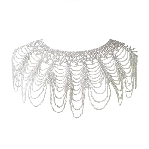 Pearl Beaded Shawl For Female Wedding Shoulder Wrap Pashmina For Women Wrap Cloak For Evening Banquets Night Gowns Shawl