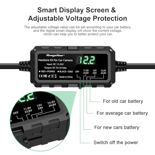 Kit de cable duro anticaídas de voltaje para dashcam Mini USB con monitoreo de coche 24h 5