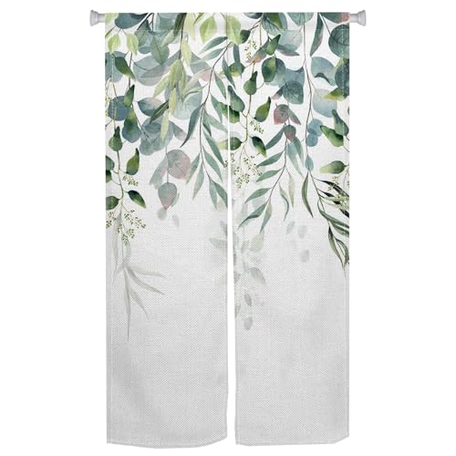 XMJJKUF Noren Japanese Doorway Curtain Long Japanese Style Window Treatment Door Tapestry Curtain Plants Printed for Wall Hanging Room Privacy Partition Divider Kitchen Home Decors,28.3"x 47.2"