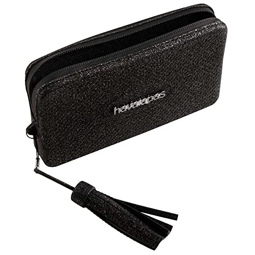 Havaianas Bag Plus Shine, Mini Bolsa Brillante para Mujer, Black, Normal
