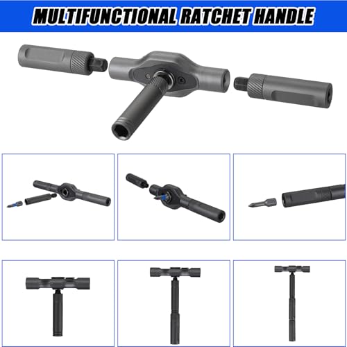 YrouGra 42 in 1 Magnetic Ratcheting Screwdriver Set with T-Handle, S2 Steel Multi-Bit Repair Tool Kit for Electrical Appliance, Furniture Assembly, Electronics, Laptop, Doorbell, Computer & DIY by YrouGra - Image 8