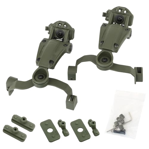 Tactical Earmuffs Helmet Rail Adapter for MTEK Rail/ARC Rail/Wendy 2.0 3.0 Rail Helmet, for Walker's Razor Ear Muffs (Green)