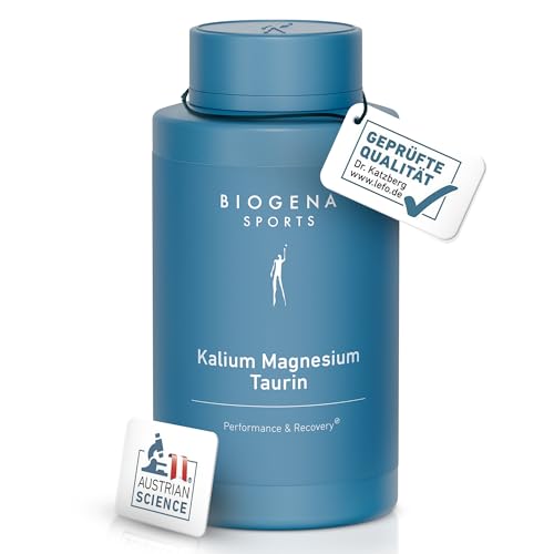 BIOGENA SPORTS Kalium Magnesium Complex - Magnesium Bisglycinat Citrate Taurate mit Vitamin B6 & Taurin-Kombi - vegan - laborgeprüft - Made in Austria - 90 Kapseln
