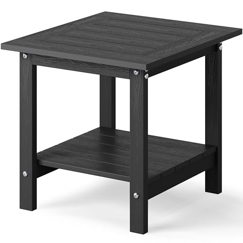 YEFU Outdoor Side Table for Patio: 16x16 in HIPS Square