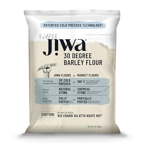 Image of Jiwa 30 Degree Barley Flour /Atta | 900 G | Patented Cold Pressed Flour | Slow Ground | High Fiber | Jau Atta
