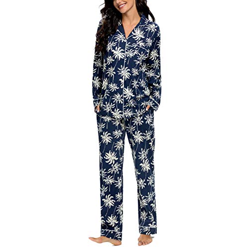 Image of Tugege Pajamas Set Long Sleeve Sleepwear Womens Button Down Nightwear Pj Sets