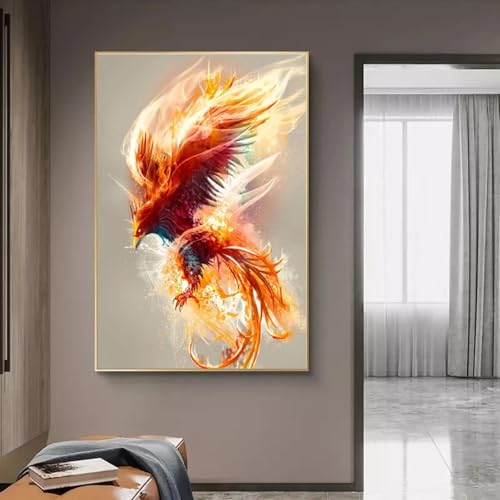Impression sur toile moderne Phoenix : image oiseau déco salon 40x60 - 5