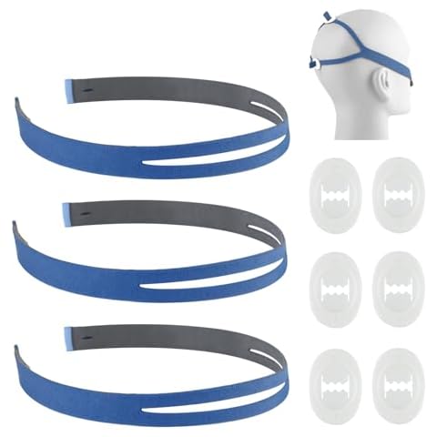 3 Packs Headgear Strap Replacement for P10 with 6 Adjustment Clips, P10 Headgear Strap Flexible Headgear Elasticity Cover