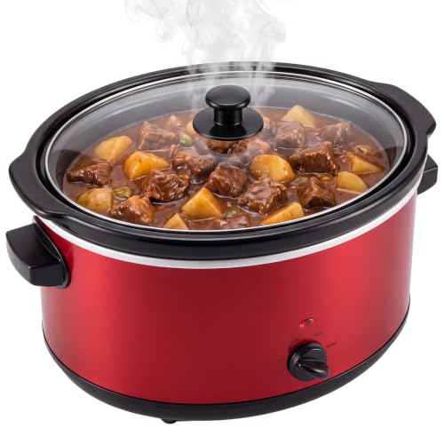 8.5 Large Qt Slow Cooker for 10+ Peoples-Red