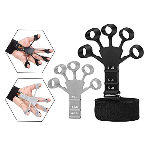 Image of FITFIX New 2 PCS Finger Gripper Forearm Strengthener Yoga Resistance Band Finger Gripper for Veins Wrist pain Relief Vein gripper for Hand Finger Grip Wrist Muscles Finger Strengthener Finger Gripster