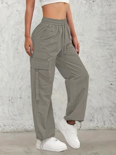 Image of Leriya Fashion Cargo Pants For Woman | Trousers For Womans |High Waist PolyCotton Trouser for Women - Flared Parachute Pants with Side Pockets |Womens Cargo Pant | Track Pant For Womans |Elegant for College & Events (Available in Plus Size)