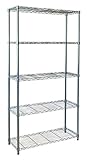 Alta capacidad de carga Kit Closet 2060010001 - estantería metálica 5 baldas, cromo, 180 x 90 x 35